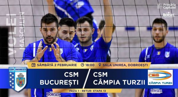 VOLEI Masculin: CSM București-CSM Câmpia Turzii