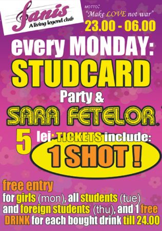 Studcard Party & Sara Fetelor
