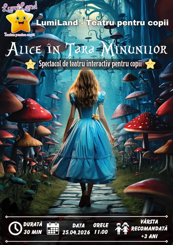 Alice în Țara Minunilor - Spectacol de teatru Interactiv