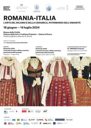 Expoziția „ROMÂNIA-ITALIA: Arta broderiei și a ceramicii, patrimoniul umanității”