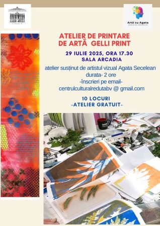 Atelier de printare creativă Gelli Print cu artistul vizual Agata Secelean