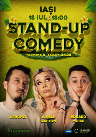 Stand-Up Comedy pe terasă cu Anisia Gafton, Serghei și Eduard Moise