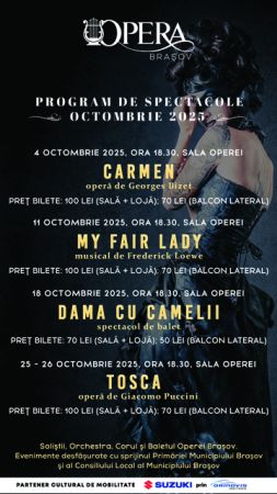 PROGRAM de SPECTACOLE – OCTOMBRIE 2025