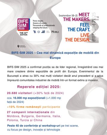 BIFE-SIM 2025 marchează cea mai mare creștere a unei expoziții de mobilă din Europa