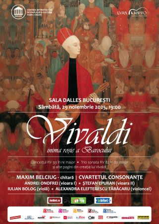 Vivaldi, inima roșie a Barocului - Concert Maxim Belciug & Cvartetul Consonanțe