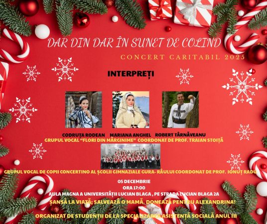 Concert caritabil "Dar din Dar în Sunet de colind"