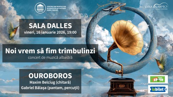 Noi vrem să fim trimbulinzi. Concert Maxim Belciug (chitară) și Gabriel Bălașa (pantam, percuții)