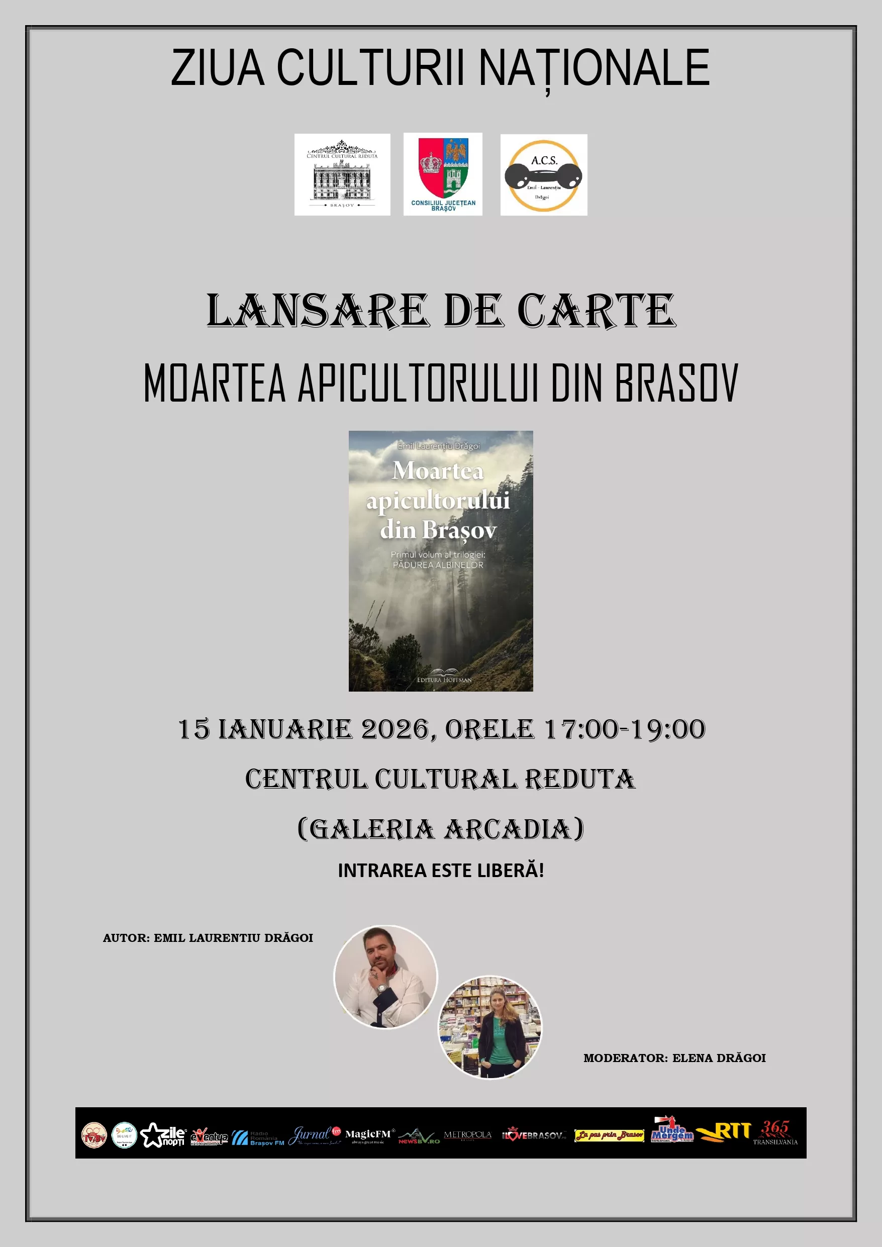 Ziua Națională a Culturii la Reduta – Lansare de carte Emil Laurențiu Drăgoi