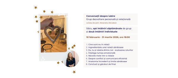 Conversații despre iubire - grup dezvoltare personală și relațională 2026