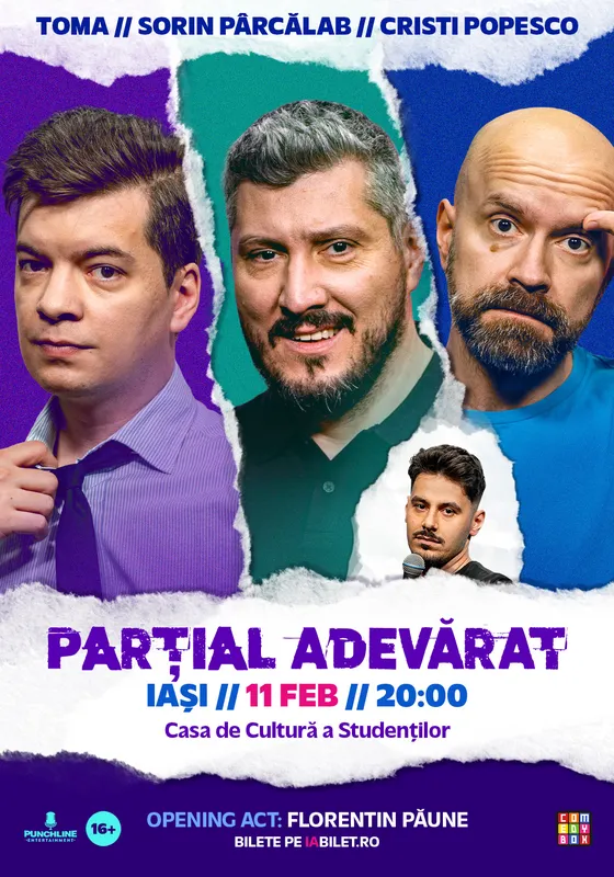 Stand-up Comedy cu Sorin Pârcălab, Toma și Cristi Popesco | PARȚIAL ADEVĂRAT