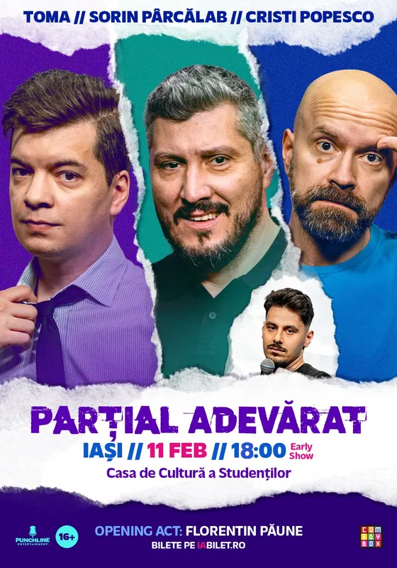 Stand-up Comedy cu Sorin Pârcălab, Toma și Cristi Popesco | PARȚIAL ADEVĂRAT