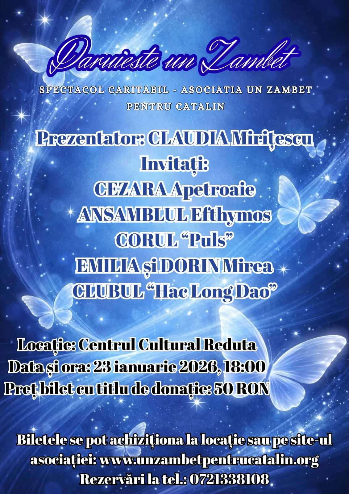 Dăruiește un zâmbet – spectacol caritabil al Asociației Un Zâmbet pentru Cătălin
