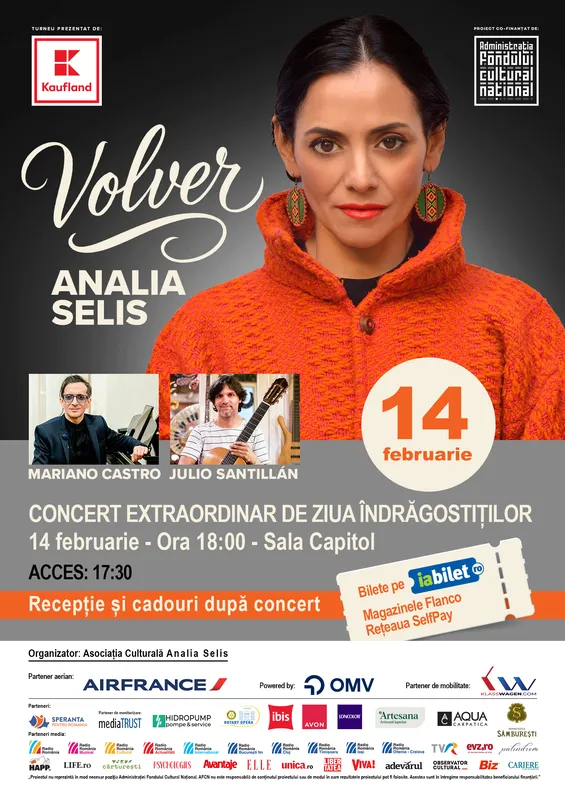 Analia Selis - Concert extraordinar de Ziua Îndrăgostiților - "Concert, recepție și cadouri!"