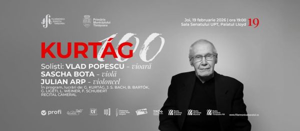 KURTÁG 100 | Recital cameral | Vlad Popescu - vioară, Sascha Bota - violă, Julian Arp – violoncel