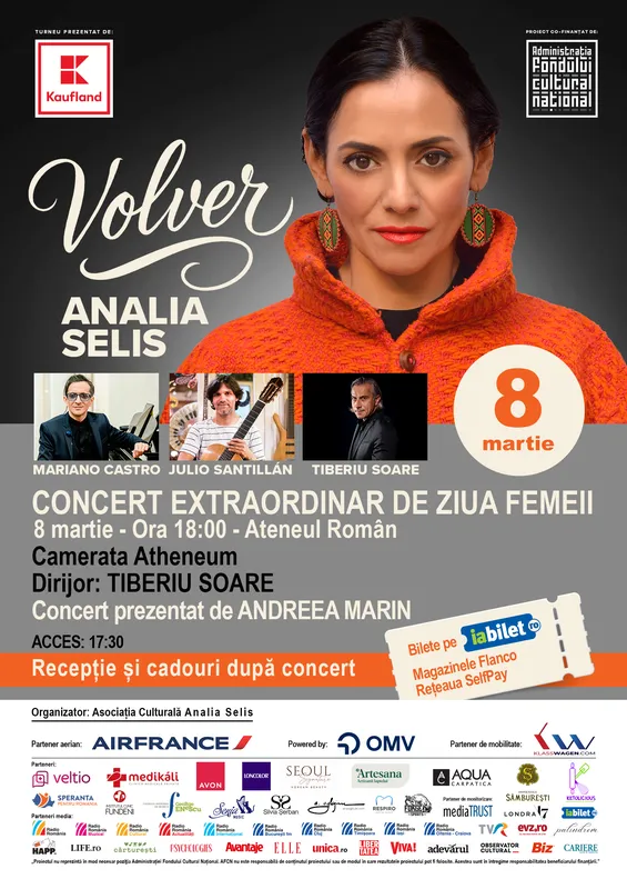 Analia Selis: Concert extraordinar de Ziua Femeii - "Concert, recepție și cadouri!"