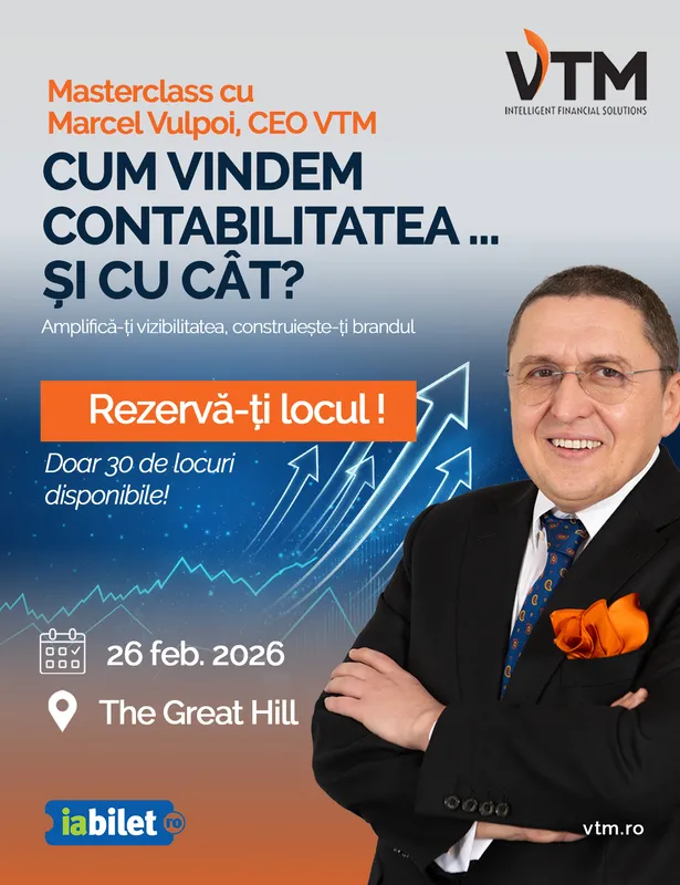 Masterclass cu Marcel Vulpoi, CEO Vulpoi&Toader Management: ”Cum vindem contabilitatea … și cu cât?”