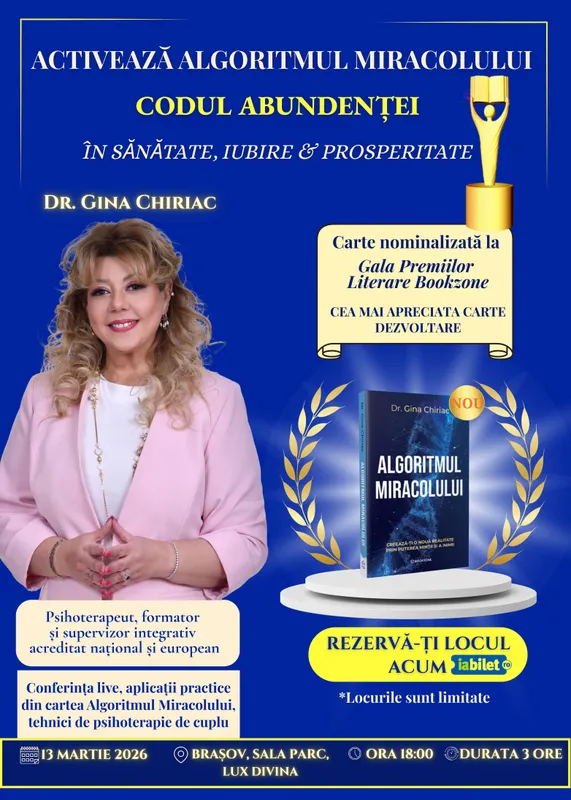 Activează Algoritmul Miracolului - Turneu Dr. Gina Chiriac