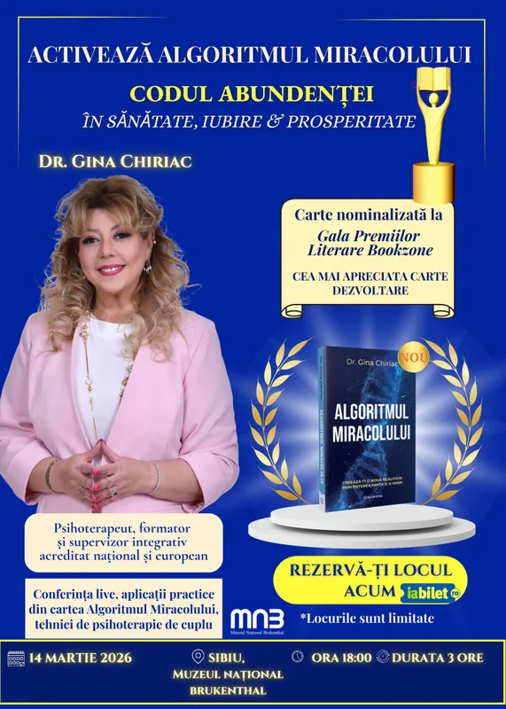 Activează Algoritmul Miracolului - Turneu Dr. Gina Chiriac