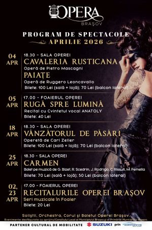 PROGRAM de RECITALURI – APRILIE 2026