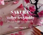 Atelier de pictură pe sticlă/vază. SAKURA