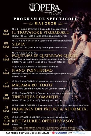 PROGRAM de RECITALURI – MAI 2026