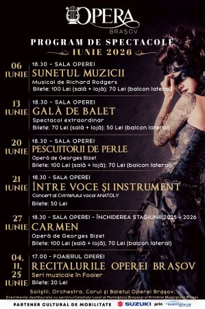 PROGRAM de SPECTACOLE – IUNIE 2026