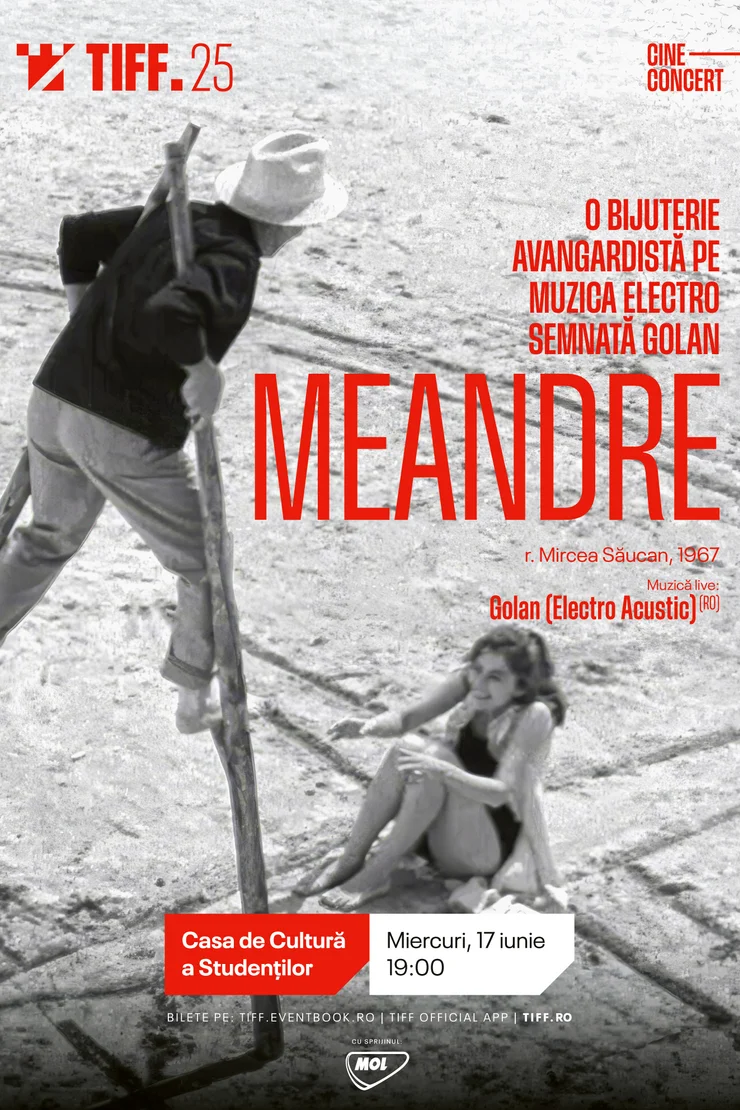 Cine-concert Meandre (1967) acompaniat LIVE de GOLAN la TIFF 2026