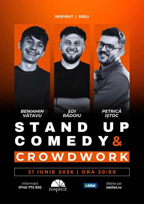 Stand-Up Comedy & Crowdwork cu Edi Rădoiu, Beniamin Vătavu și Petrică Iștoc
