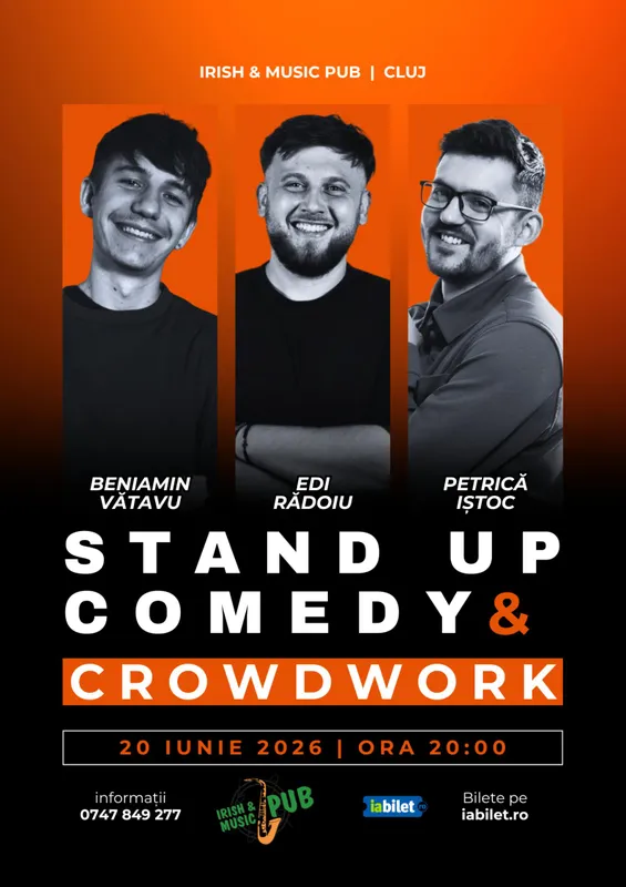 Stand-Up Comedy & Crowdwork cu Edi Rădoiu, Beniamin Vătavu și Petrică Iștoc