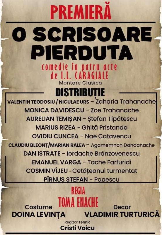 O Scrisoare Pierduta | Spectacol