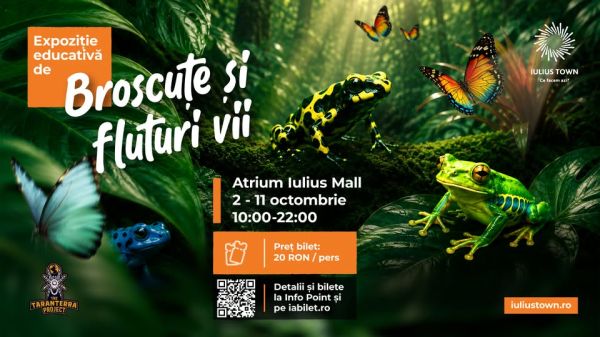 Expoziție educativă de broscuțe și fluturi vii